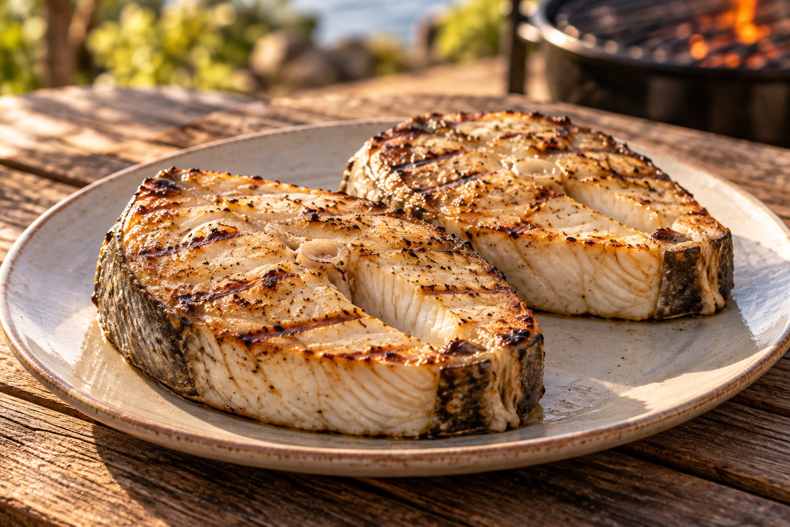 Barbeque Halibut steaks