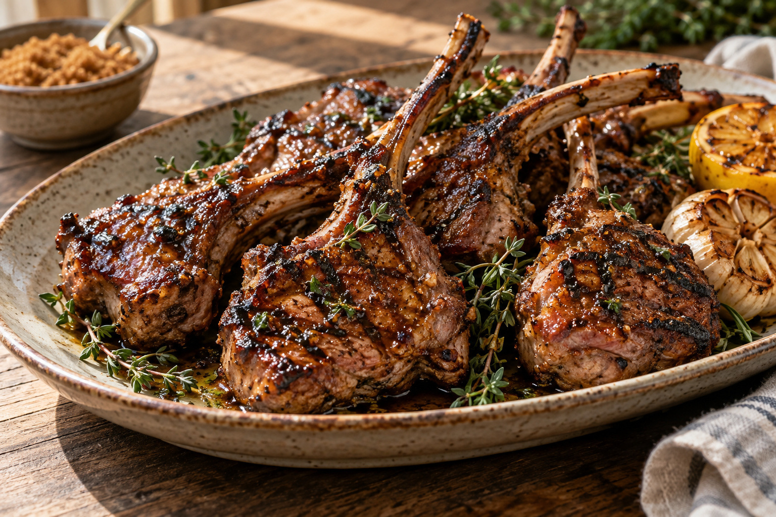 Grilled Lamb with Brown Sugar Glaze