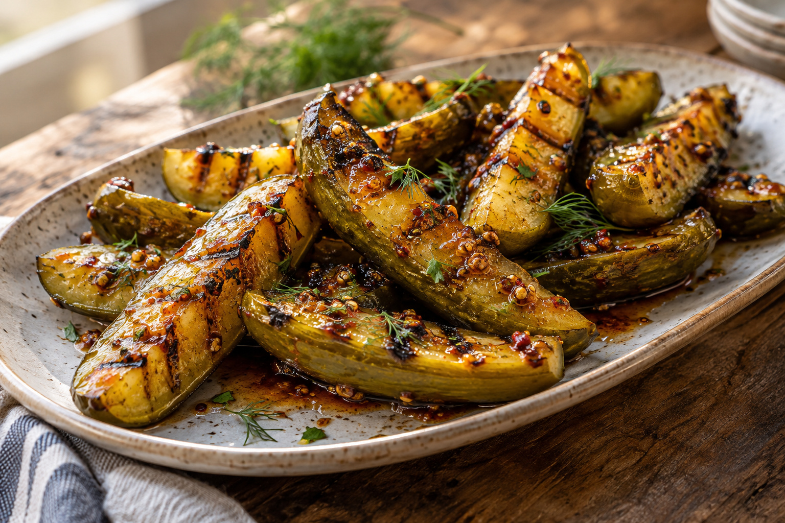 Grilled Sweet and Spicy Pickles