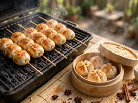 Kao mantou, grilled mantou skewers, toasted over charcoal with spiced sugar.