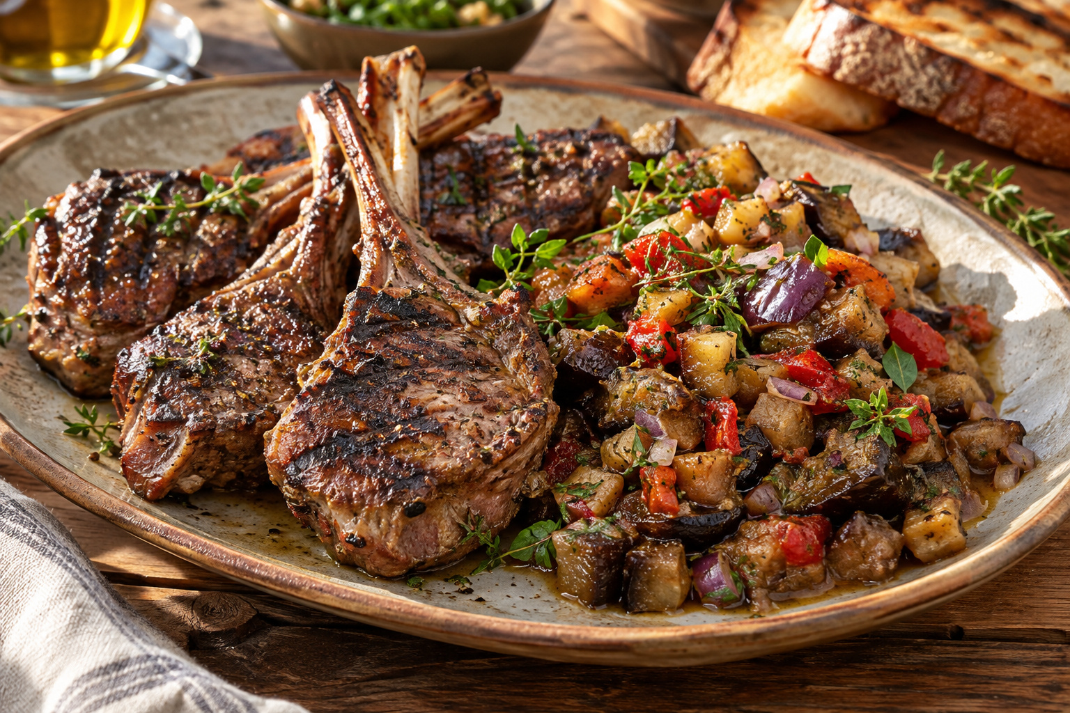 Lamb with Eggplant Relish