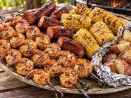Low Country Grill — shrimp, kielbasa, corn and potatoes