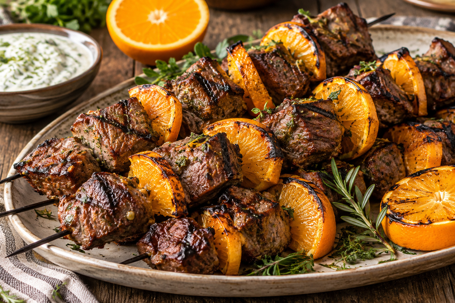 Orange and Lamb Kabobs