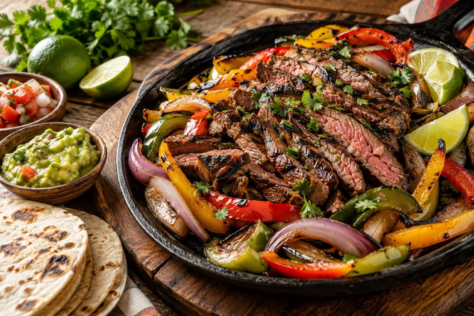 Steak Fajitas with Lime Marinade