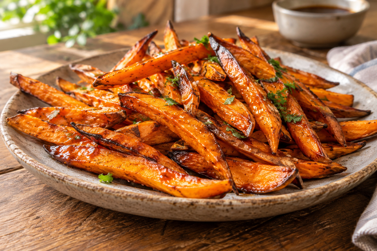 Sweet Potato Fries with Maple Soy Glaze
