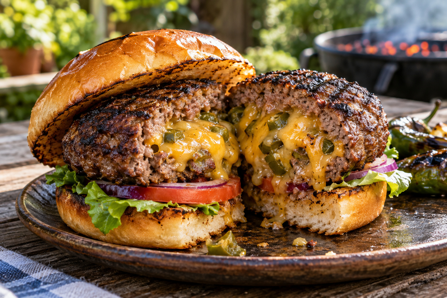Texas Stuffed Grilled Burgers