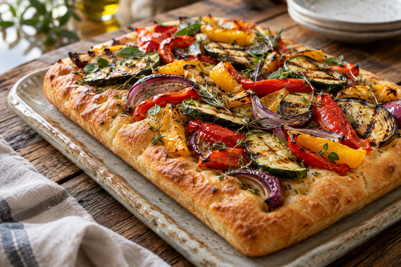 Vegetables on Focaccia